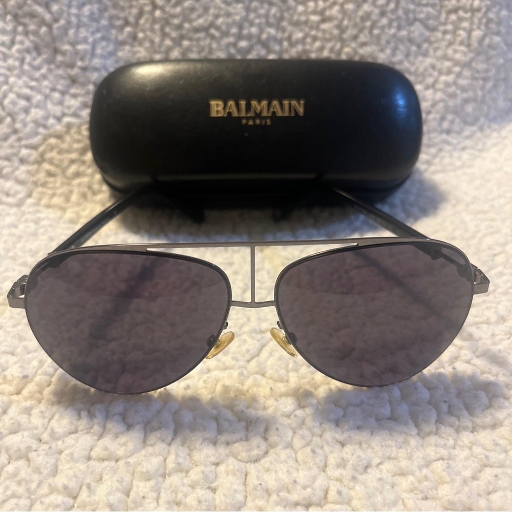 BALMAIN BL 2103 C02 Gunmetal Black Authentic Sunglasses 59-13 W/case